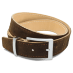 Wildledergürtel Herren in Braun, 4cm, Hirschleder