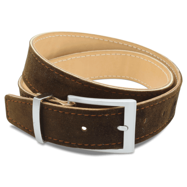 Wildledergürtel Herren in Braun, 4cm, Hirschleder