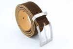 Wildledergürtel Herren in Braun, 4cm, Hirschleder