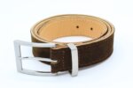 Wildledergürtel Herren in Braun, 4cm, Hirschleder