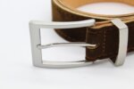 Wildledergürtel Herren in Braun, 4cm, Hirschleder