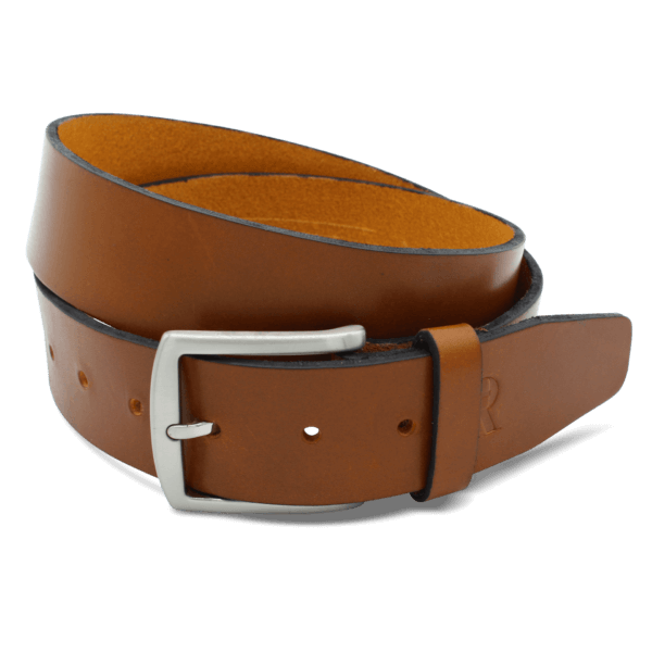Ledergürtel Herren Herrengürtel Gürtel für Männer cognac 4 cm Jakob