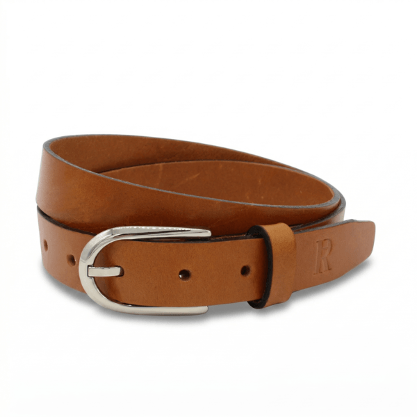 Frauengürtel Gürtel für Frauen Ledergürtel Damen Damengürtel Gürtel Cognac 2,5 cm Lisbeth