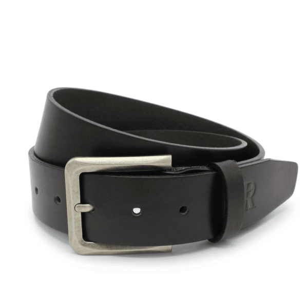 Ledergürtel Herren Schwarz 4 cm Handgemachter Gürtel
