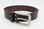 Ledergürtel mit Edelstahlschnalle braun 4 cm dunkelbraun Gürtel Schnalle Edelstahl