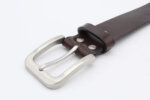 Ledergürtel mit Edelstahlschnalle braun 4 cm dunkelbraun Gürtel Schnalle Edelstahl