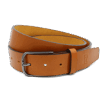 Ledergürtel Cognac Braun Gürtel mit schwarzer Schnalle schwarte Gürtelschnalle 3,5 cm breit