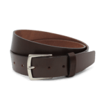 Ledergürtel Damen mit Silberschnalle dunkelbraun 3,5cm
