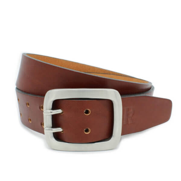 Ledergürtel Doppeldorn Braun Gürtel 40mm Herren