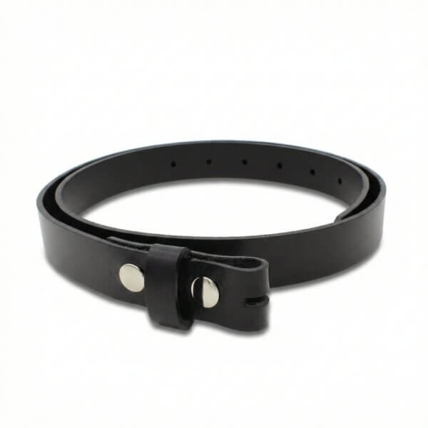 Ledergürtel ohne Schnalle 2,5 cm schwarz Damen Herren