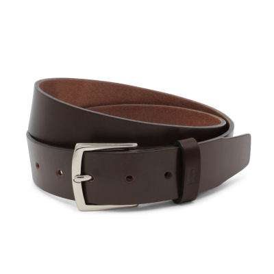 Ledergürtel Damen mit Silberschnalle dunkelbraun 3,5cm